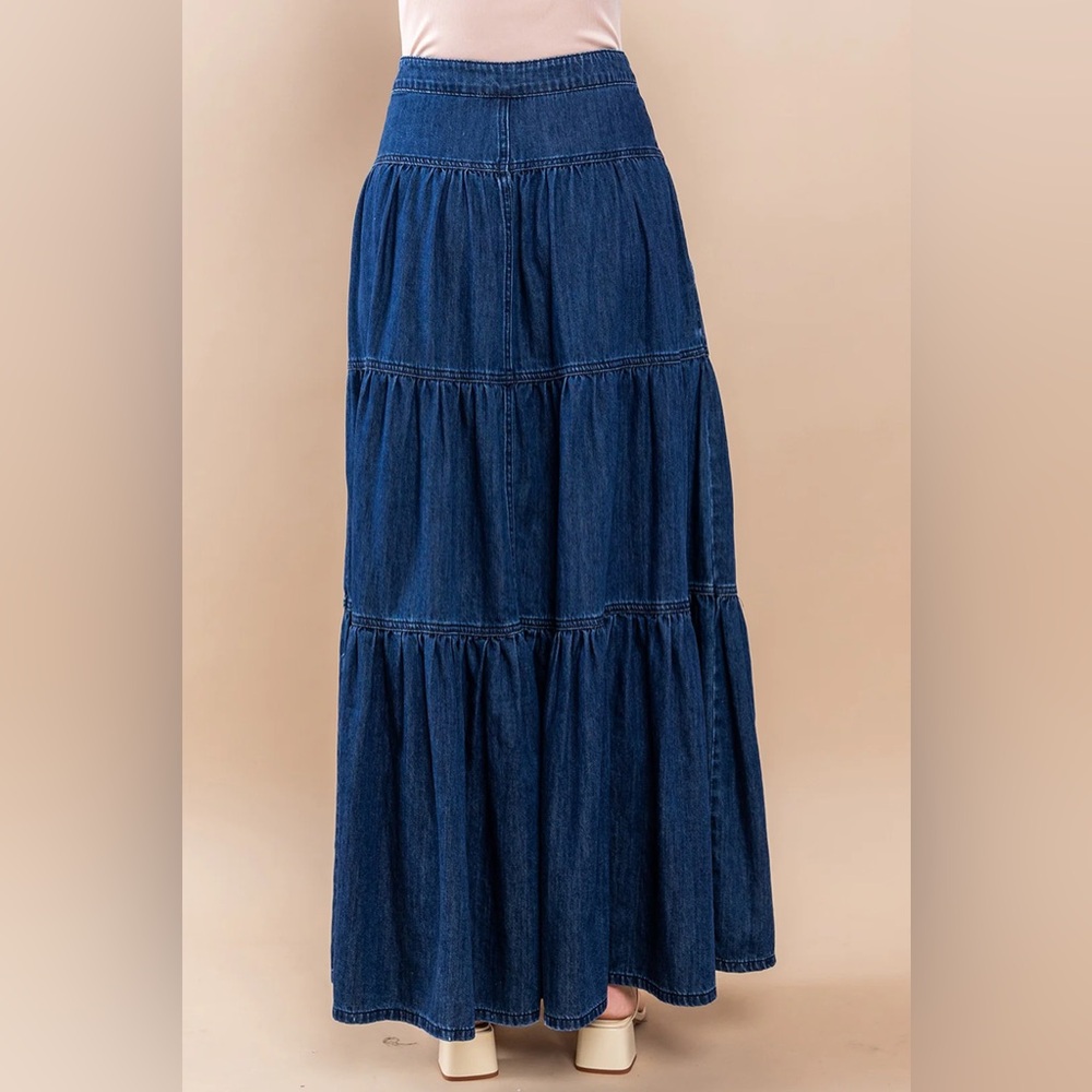 Women's Boho Western Maxi Denim Skirt 🤠 - Picture 5 of 7
